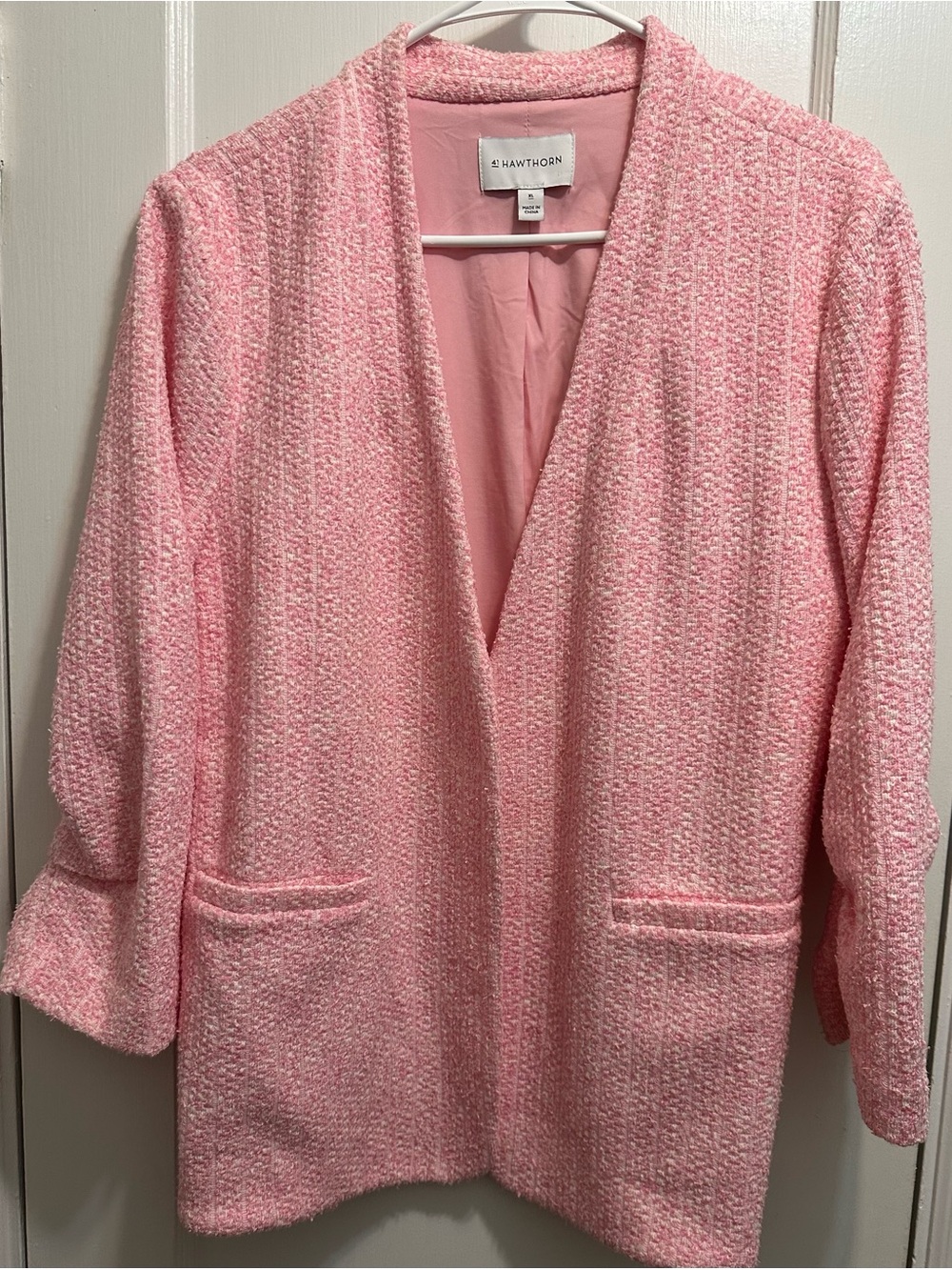 41 Hawthorn: XL Pink Open-Front Blazer